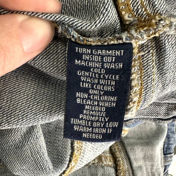 Chaps Stretch Denim Blazer Jacket Women’s Small 3/4 Sleeve Button Pockets - Picture 5 of 6